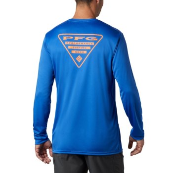 Columbia Muške Majice S Kapuljačom - PFG Terminal Tackle Destination Long Sleeve Plave | NOBX-91864